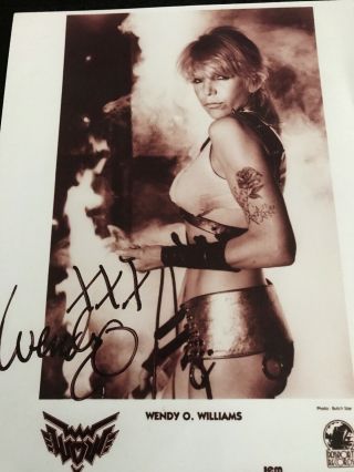 Wendy.  O.  Williams (the Cramps) Signed Picture.  Stampted On Rear