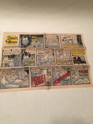 Hank Ketcham Autograph Signed " Dennis The Menace " For Daily Strip 1987