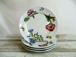 (4) Bia Cordon Bleu " Caroline " Plates Flowers 8 " Ceramic