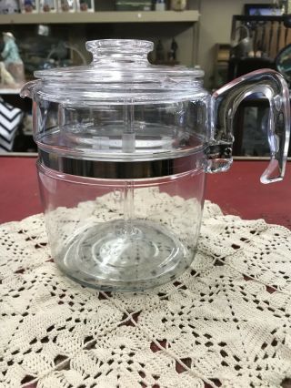 Vtg Pyrex 7759 - C 6 & 9 Cup Glass Coffee Pot Perculator Nr
