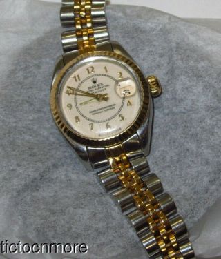 Vintage 14k Gold / Ss Rolex Oyster Datejust 2030 N28 Jewel 6917 Watch