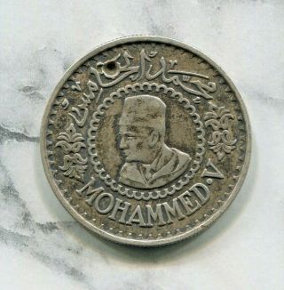 Morocco - Historical Mohammed V Silver 500 Francs,  Ah 1376 (1956 (a))