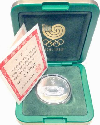 1988 Nr World Olympics 5000 Won Seoul Brilliant Uncirculated 925 Sterling Coin