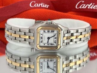 Cartier Panthere Watch 18k Yellow Gold Stainless Steel Cartier Watch W/box