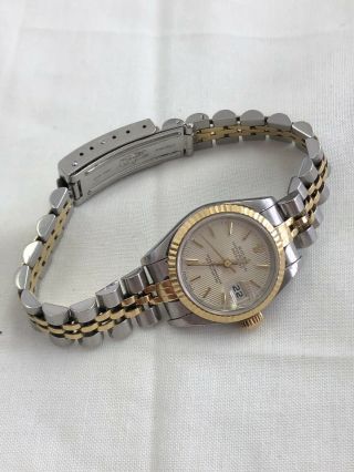 ROLEX Ladies Oyster Perpetual Date Just 18K Gold/SS 3