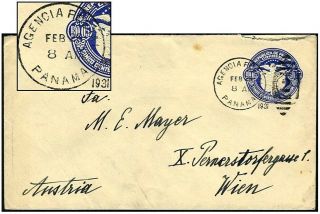 Panama 1929 5¢ Ps Envelope H&g B14