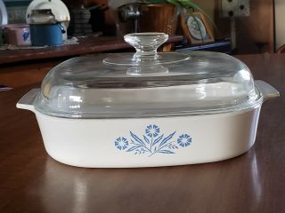 Vintage Corning Ware Cornflower Blue A - 10 - B Casserole Dish Dome Pyrex Lid A12c