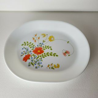 Vintage Corelle Corning Wildflower 12.  25 " Oval Serving Platter Bright Flowers