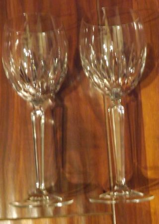 2 Waterford Water / Wine Long Stemmed Glasses 8 " Tall By 2 1/2 " Wide