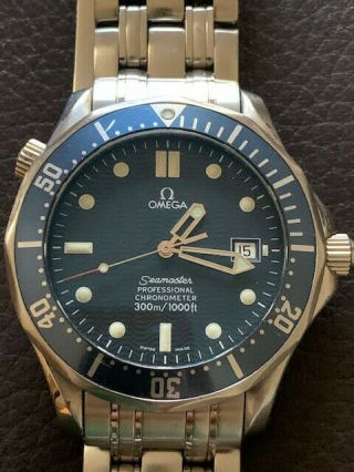 Omega Seamaster Pro 300m 2531.  80 Full Size 41mm Blue Dial Bond Auto Mens Watch