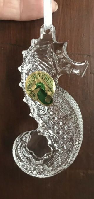 Waterford Clear Crystal Seahorse Christmas Ornament