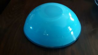 Vintage MURANO ART Glass BOWL Ashtray Ocean Blue Color with Bubbles 2