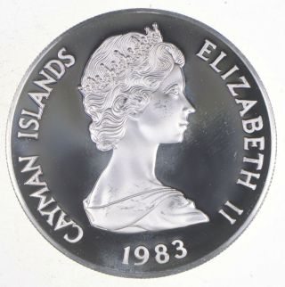 Silver - World Coin - 1983 Cayman Islands 5 Dollars - World Silver Coin 752