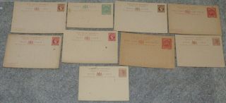 9 1880s - 1900s Antigua British West Indies Postal Stationery Cards