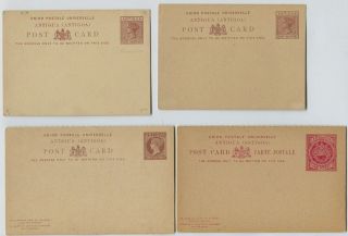 9 1880s - 1900s Antigua British West Indies postal stationery cards 2