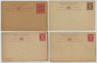9 1880s - 1900s Antigua British West Indies postal stationery cards 3