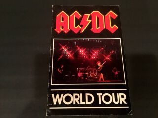 Vintage Ac/dc Concert Tour Program/book Back In Black Tour1980 San Bernardino Vg