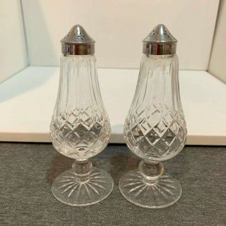 Waterford Crystal Lismore Tall Stem Salt And Pepper Shaker 6 1/4 " -