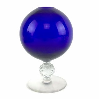 Vtg 1930 Morgantown Golf Ball Kennon Ivy Vase Ritz Blue Cobalt Elegant Glass U15