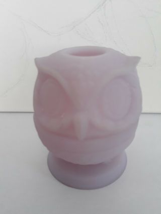 Fenton Owl Fairy Lamp Lavender Purple Satin Glass