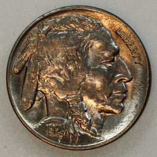 1924 5c Buffalo Nickel Five Cent Piece Gem Bu
