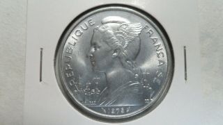 French Afars & Issas Djibouti 5 Francs,  1975,  Unc