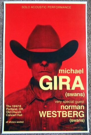 Michael Gira Of Swans 2018 Gig Poster Portland Oregon Concert