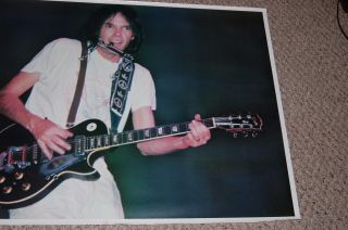 NEIL YOUNG Rust In Concert w/ Gibson Les Paul Guitar & Harmonica Poster 1980 UK 3