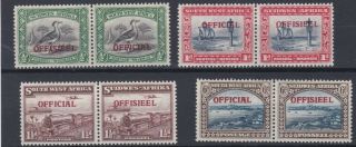 South West Africa 1945 - 50 S G 018 - 022 Official Set Of 4 Mh Cat £90