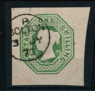 Gb Qv Embossed Cut - Out 1/ - Green Bolton Cds 1873 Lancs {samwells}ma369