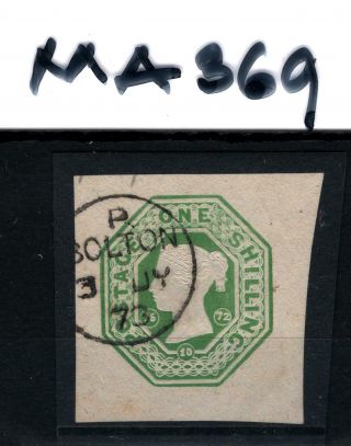 GB QV EMBOSSED Cut - out 1/ - Green Bolton CDS 1873 Lancs {samwells}MA369 2