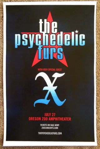 Psychedelic Furs & X Band 2018 Gig Poster Portland Oregon Concert