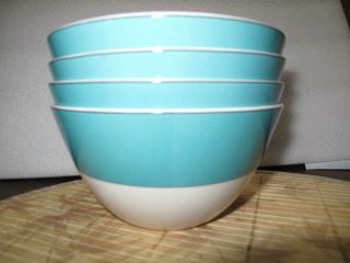 Lenox Kate Spade - Rutherford Circle Turquoise - 4 All Purpose Bowls Cereal Soup