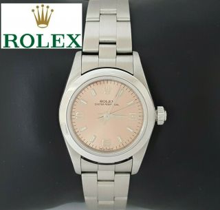 Rolex 76080 Oyster Perpetual Stainless Steel Salmon Dial 24mm Watch