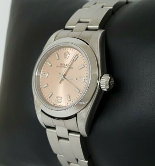Rolex 76080 Oyster Perpetual Stainless Steel Salmon Dial 24mm Watch 2