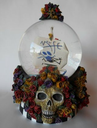Rare Vintage Grateful Dead Stanley Mouse Skull And Roses Snow Globe 1998