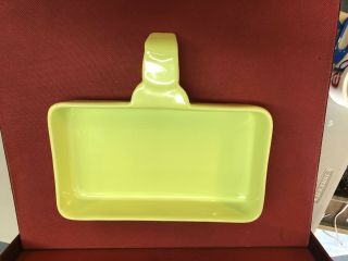 Frankoma Rare Gorgeous Lime Green Square With Handle Large Baking Dish