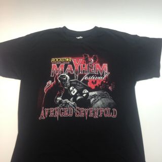 2014 Mayhem Festival T - Shirt Avenged Sevenfold Korn Mushroomhead Trivium Euc