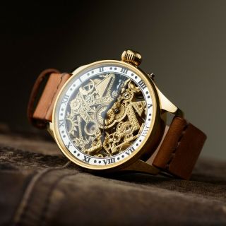 Pre - Order Iwc Schaffhausen Skeleton Luxury Watch Gift For Anniversary Men Watch