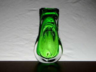 Skrdlovice Jan Beranek Green Mid Century Vase - Czech,  Mcm