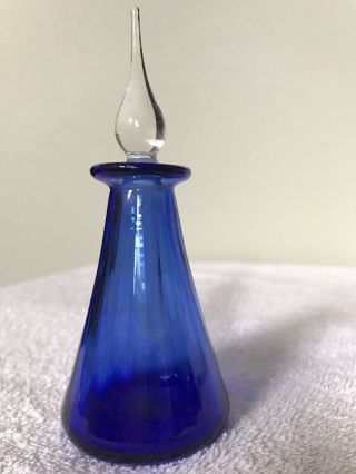Zellique Studio Hand Blown Art Glass Blue Perfume Bottle Joseph Morel Benicia