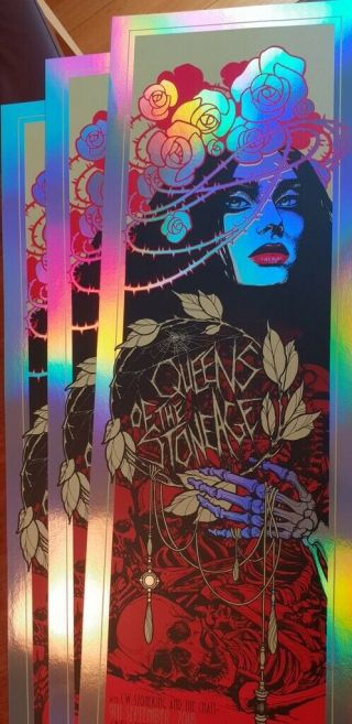 Queens Of The Stone Age Concert Poster Adelaide 9 - 9 - 18 2018 Sadd Rainbow Foil