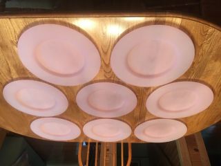 Frosted Glass Charger Plates Hand Crafted Pink/rose