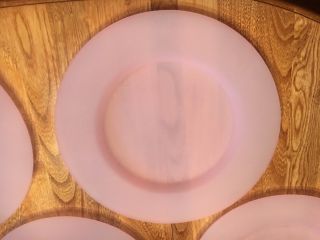 frosted glass charger plates hand crafted pink/rose 2