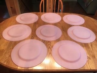 frosted glass charger plates hand crafted pink/rose 3
