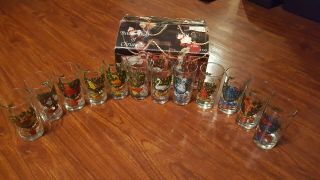 Vintage Twelve Days Of Christmas Glass Set 12 American Glass.