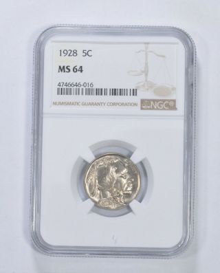 Ms64 1928 Indian Head Buffalo Nickel - Graded Ngc 7573