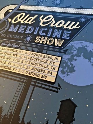 2016 Old Crow Medicine Show OCMS SPRING TOUR Print Poster SIGNED /600 2