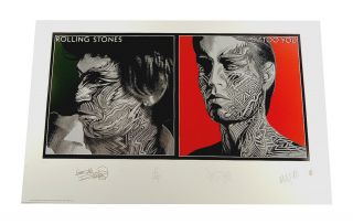 The Rolling Stones Tattoo You Plate Signed Lithograph Print 34x21 