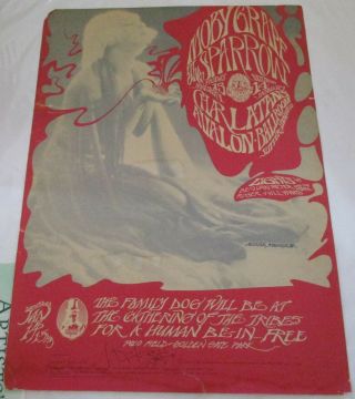 Moby Grape The Sparrow Avalon Family Dog Poster Fd43 - 1 Signed By Mouse